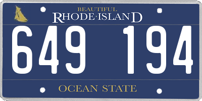 RI license plate 649194