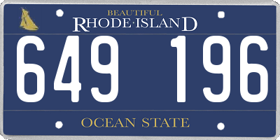 RI license plate 649196