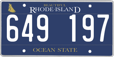 RI license plate 649197