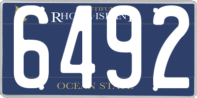 RI license plate 6492