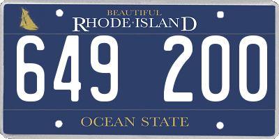 RI license plate 649200