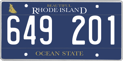 RI license plate 649201