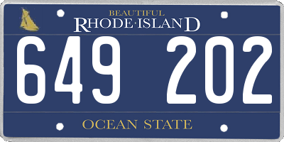 RI license plate 649202