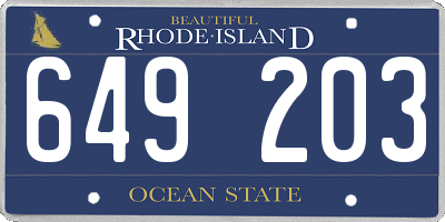 RI license plate 649203