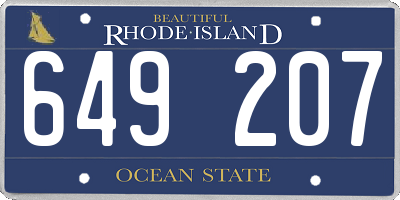 RI license plate 649207