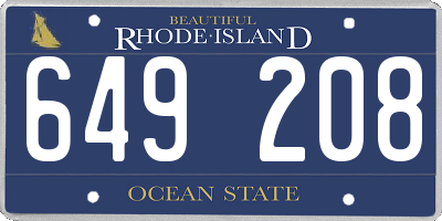 RI license plate 649208