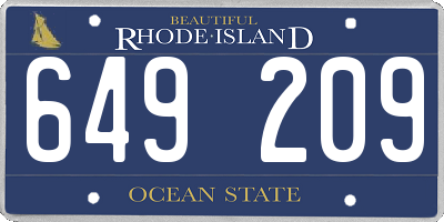 RI license plate 649209