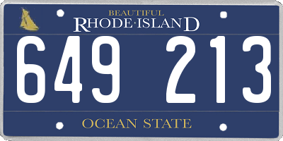 RI license plate 649213