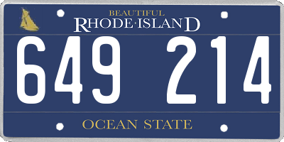 RI license plate 649214