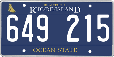 RI license plate 649215