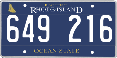 RI license plate 649216
