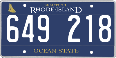 RI license plate 649218