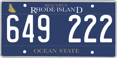 RI license plate 649222