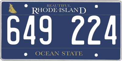 RI license plate 649224