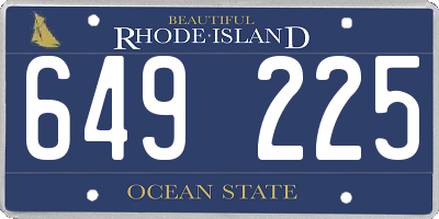 RI license plate 649225