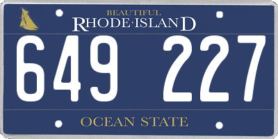 RI license plate 649227