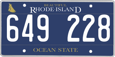 RI license plate 649228