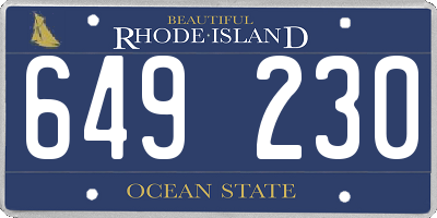 RI license plate 649230