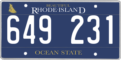 RI license plate 649231