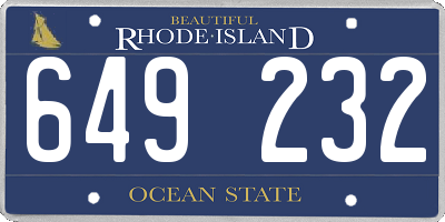 RI license plate 649232