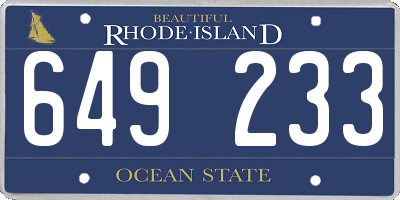 RI license plate 649233