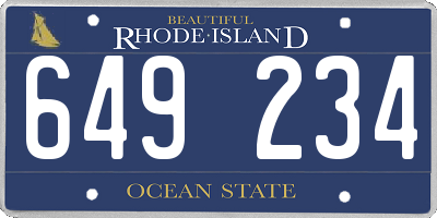 RI license plate 649234