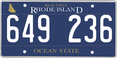 RI license plate 649236