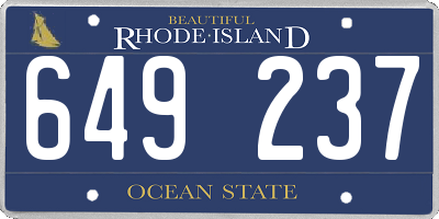 RI license plate 649237