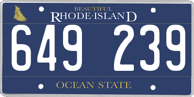 RI license plate 649239