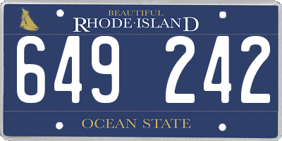 RI license plate 649242