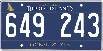 RI license plate 649243