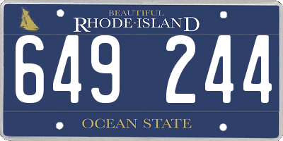 RI license plate 649244