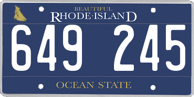 RI license plate 649245