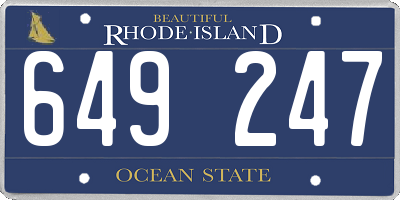 RI license plate 649247
