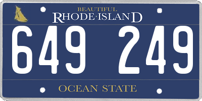 RI license plate 649249