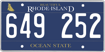 RI license plate 649252