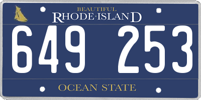 RI license plate 649253