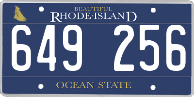 RI license plate 649256