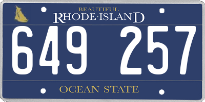 RI license plate 649257