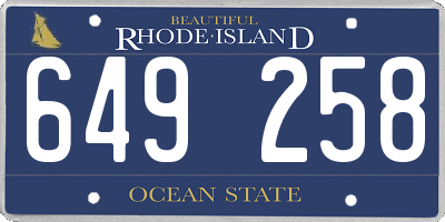RI license plate 649258