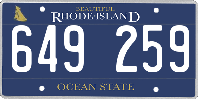 RI license plate 649259