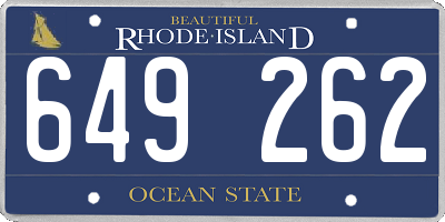 RI license plate 649262