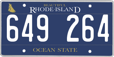 RI license plate 649264