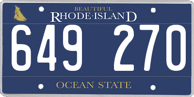 RI license plate 649270