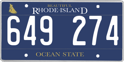 RI license plate 649274