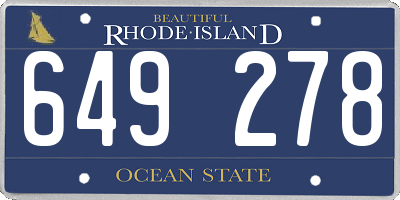 RI license plate 649278