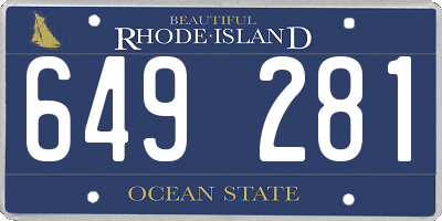 RI license plate 649281