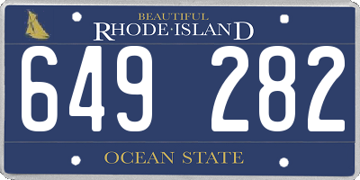 RI license plate 649282