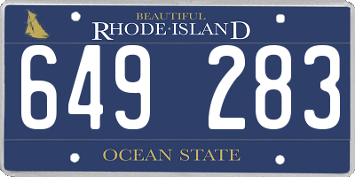 RI license plate 649283
