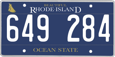 RI license plate 649284
